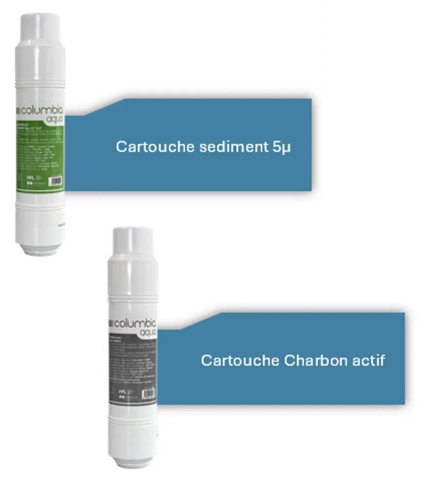 Kit filtre fontaine 5µ et charbon actif