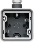 [WNA650] Boîte simple Cubyko, grise, 1 x entrée simple + PE-M20 - BERKER